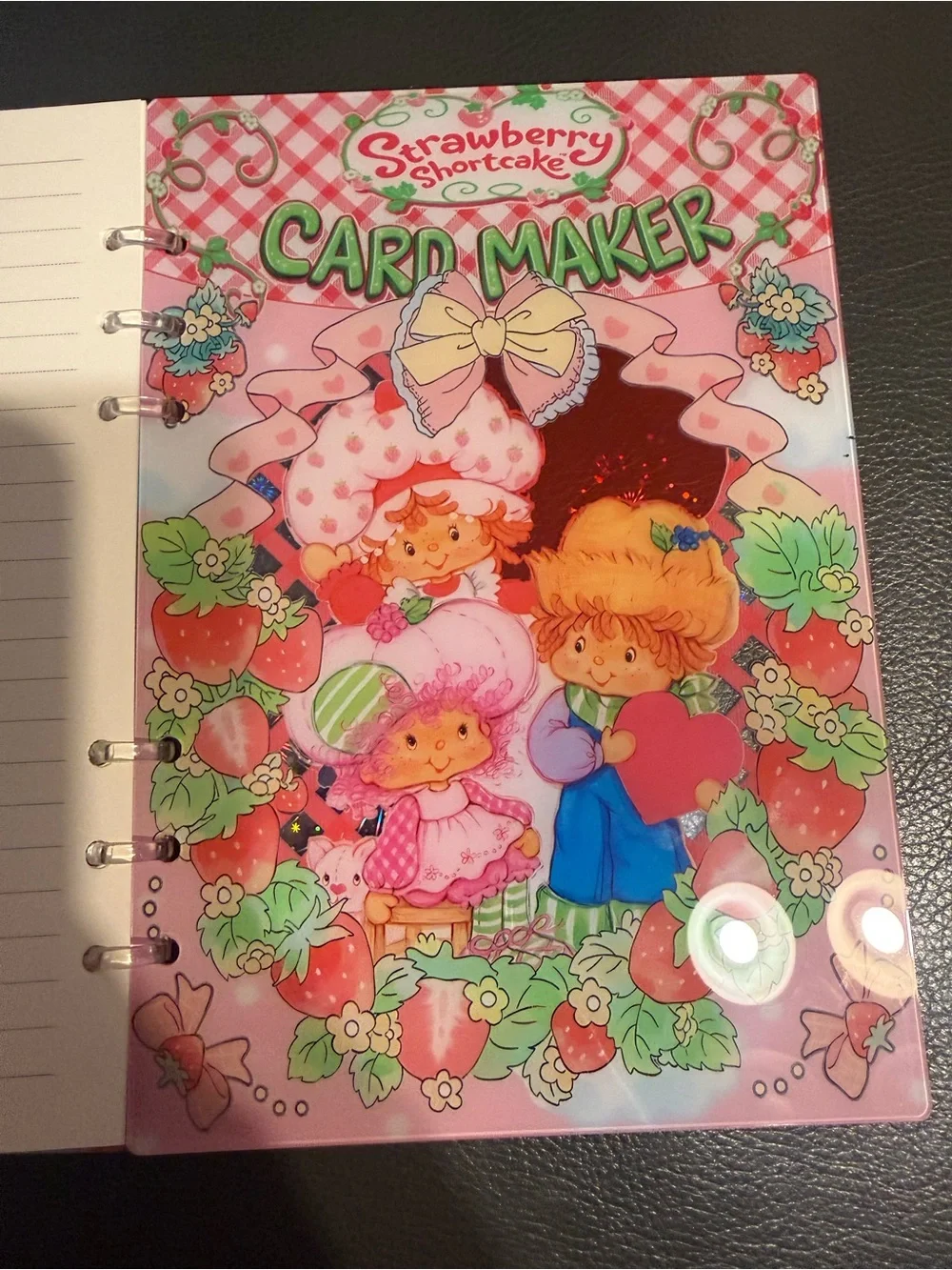 Strawberry Shortcake Card Maker Pink Glittered Folder